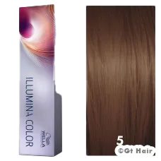 Wella Illumina Color 5 Light Brown/Neutral 2oz is a good choice.