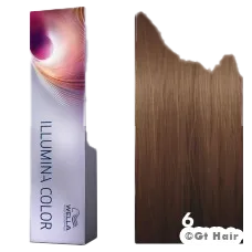 The 2oz tube of Wella Illumina Color 6 Dark Blonde/Neutral.