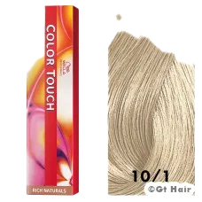 Wella Color Touch 10/1 Lightest Blonde/Ash 2oz is a good choice.