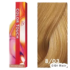 Wella Color Touch 8/03 Light Blonde/Natural Gold 2oz.