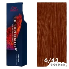 Wella Koleston Perfect Vibrant Reds 6/43 Dark Blonde / Red Gold 2oz.
