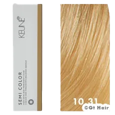 Keune Semi Color 10.31 is the lightest-colored Golden Ash Blonde 2oz.