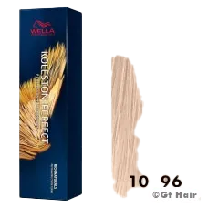 Wella Koleston Perfect Rich Naturals 10/96 Lightest Blonde/Cendre Violet 2oz is a good choice.
