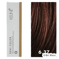 Keune Semi Color 6.37 is a 2oz container of Dark Golden Violet Blonde.