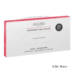 Allure Vinyl Disposable Gloves Black 100pk - Small