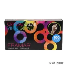 Framar Crystal Clear Vinyl Gloves 100pk - Large
